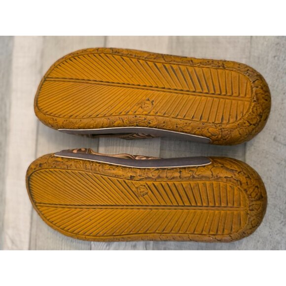 Womens Socofy Boho Handcrafted Leather Floral Slip-On Clogs Size 37 Platform - Picture 6 of 7